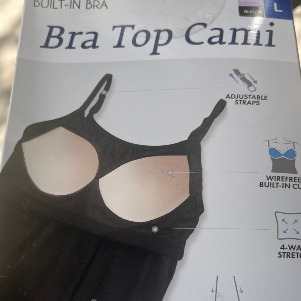 32 Degrees Black Bra Top Camisole - 2 Pack L NWT - Picture 7 of 8